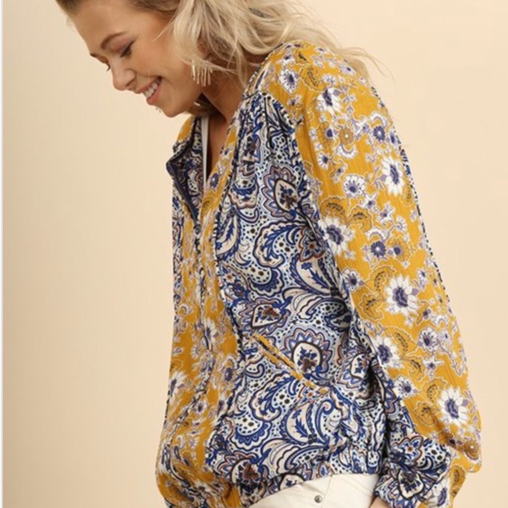 NEW Spring Royal And Mustard Paisley Print Jacket - Picture 3 of 4